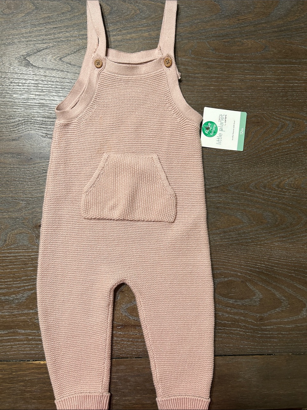 Carter's Dusty Pink Knit Overalls with Pocket
